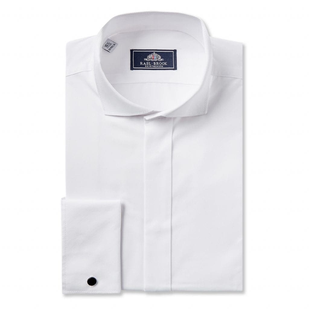 Double cuff wing store collar shirt