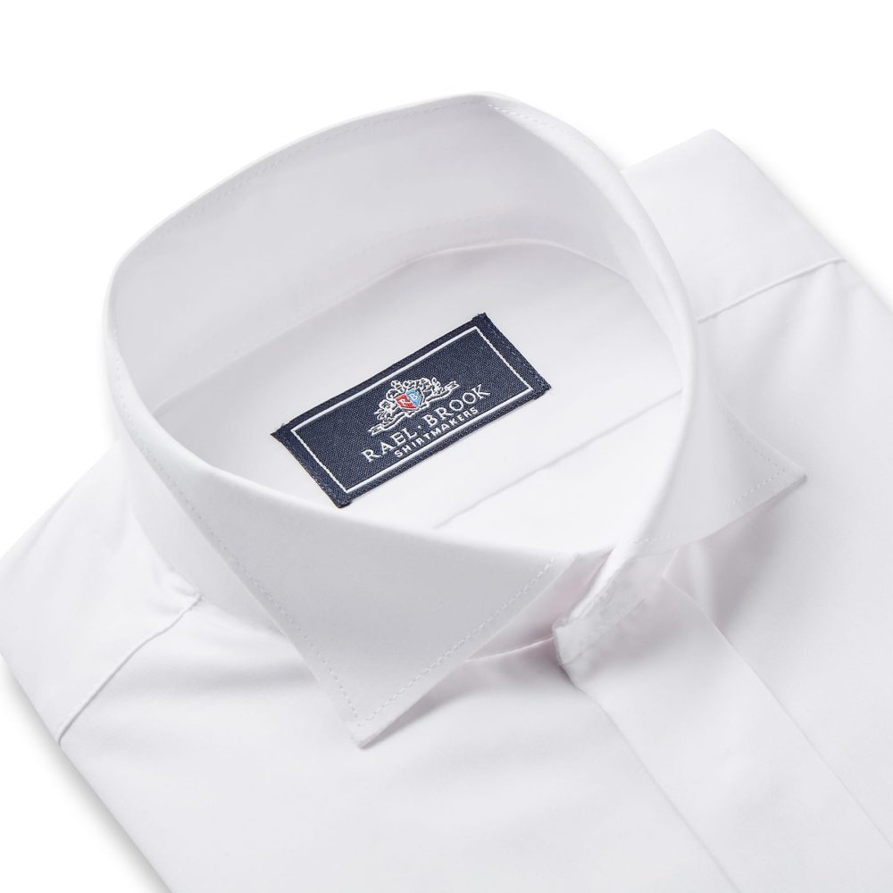 Plain Front Dress Shirt with Swept Wing Collar - House of Henderson