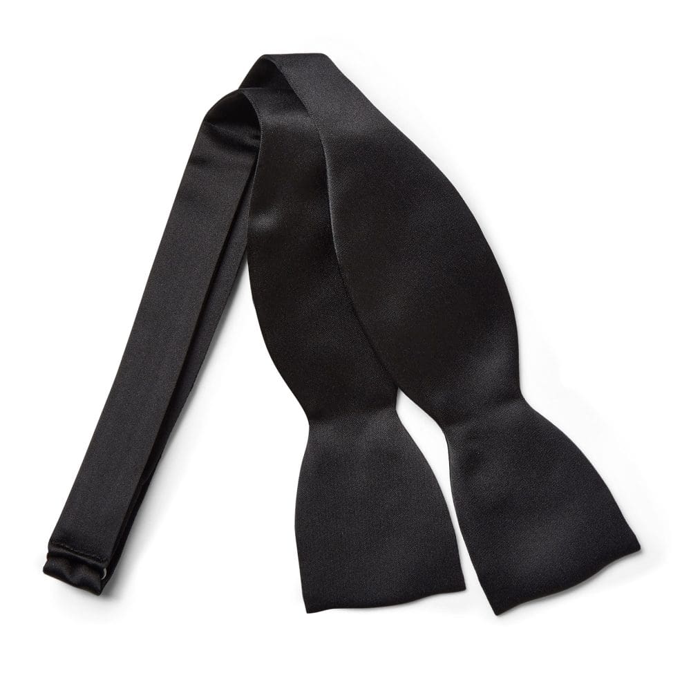 Black Satin Plain Self-Tie Bow Tie