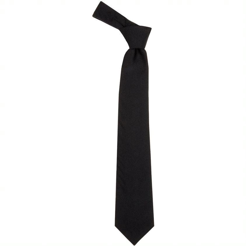 Black Plain Wool Tie - House of Henderson