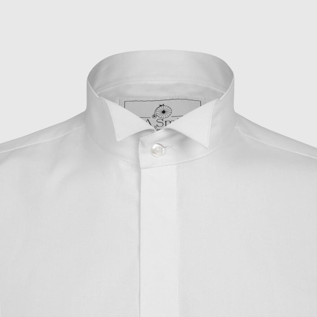 Plain Front Dress Shirt with Wing Collar